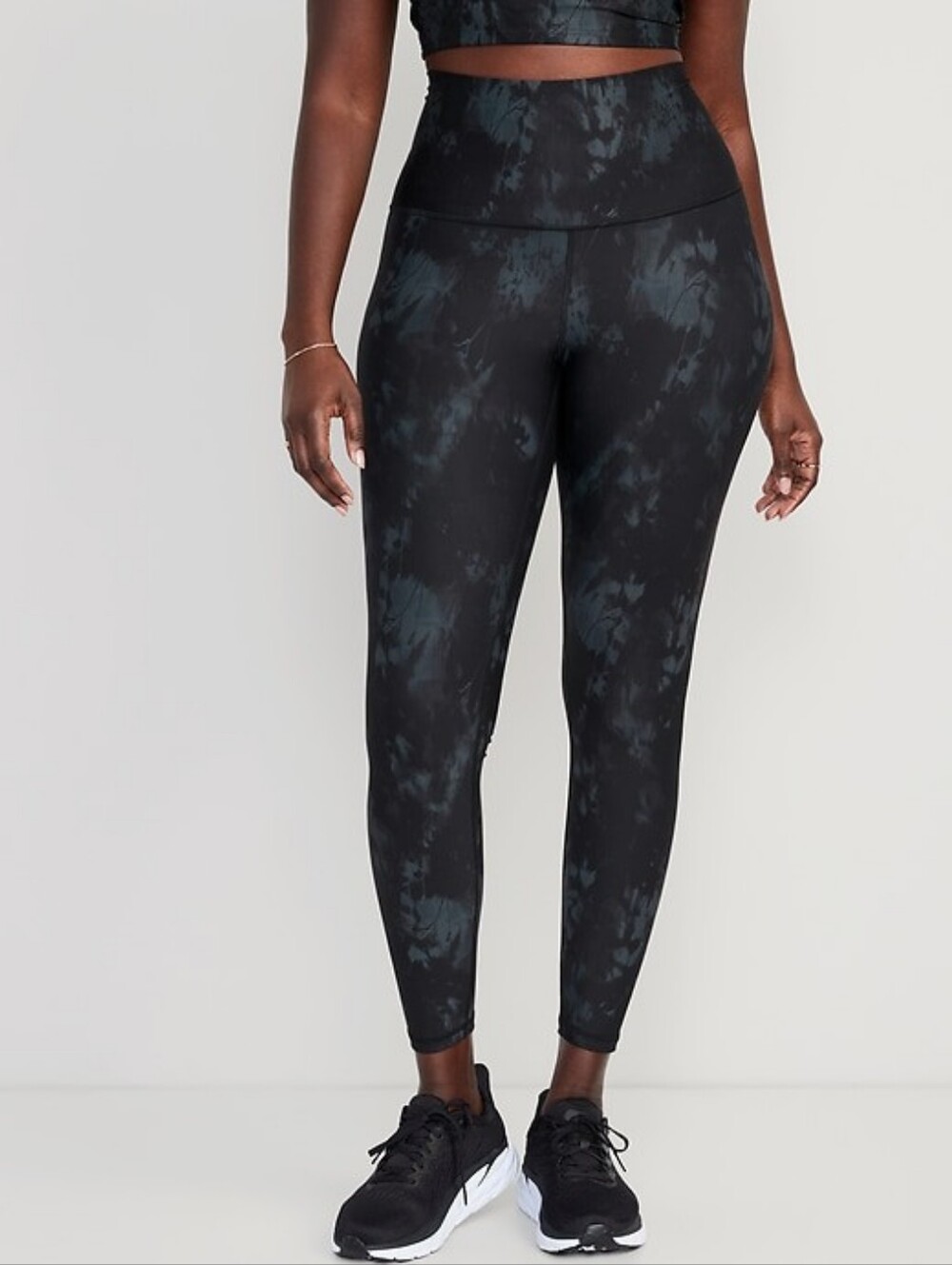 Old Navy Large Extra High-Rise PowerSoft 7/8 Leggings - Dark Gray Tie Dye